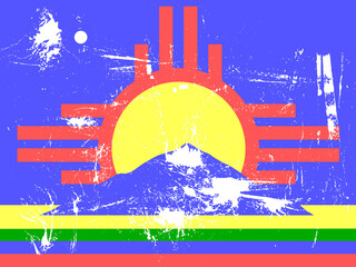Flag Of Roswell City New Mexico With Grunge