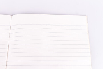 book line closeup paper isolated on white background