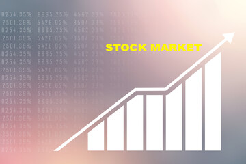 2d rendering Stock market online business concept. business Graph 