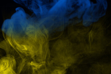 Blue steam on a black background.