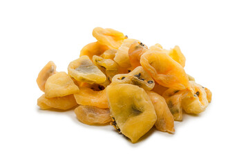 Dried passion fruit isolated on a white background.