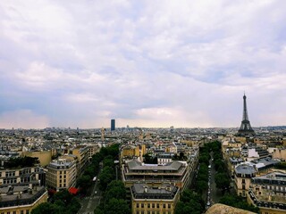 Fototapeta na wymiar View of Paris from Triumph Arc