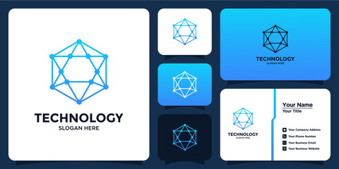 technology design logo and branding card