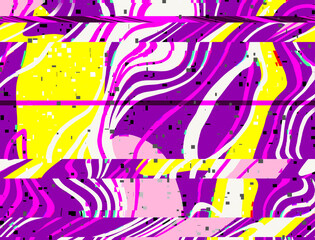 Fototapeta premium video interference, new retro wave, glitches, abstract background, modern texture, 70-80s style retro background, rainbow background, VHS effect