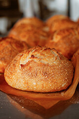 pile of freshly baked wheat bread