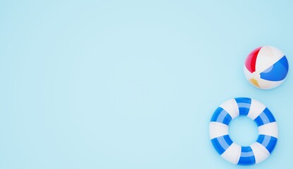3D素材_浮き輪とビーチボール © 四ッ谷