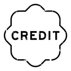 Grunge black credit word rubber seal stamp on white background