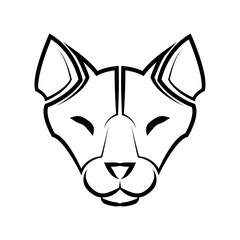 Black and white line art of cute fox head. Good use for symbol mascot icon avatar tattoo T Shirt design logo or any design