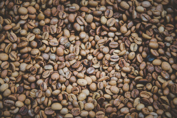 close-up Roasted coffee beans background