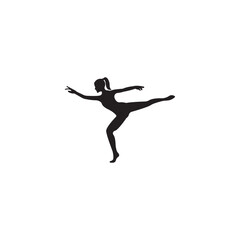 Fototapeta na wymiar girl dancing ballet logo vector illustration logo