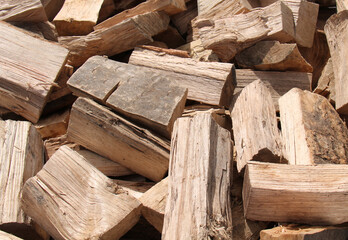 A Pile of Chopped Up Firewood Logs.