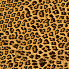 Leopard Seamless Animal Skin and Fur Textures, Closeup Natural Beautiful Leather Surface for...