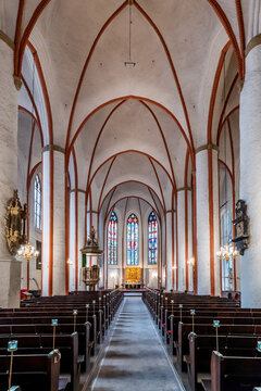 Hamburg, Germany - July 8, 2022: Interior view of St. James' Church (German: Hauptkirche St. Jacobi).