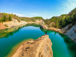 Aerial view of Lake Rudabanya in Hungary