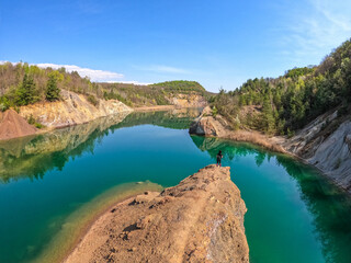 Aerial view of Lake Rudabanya in Hungary