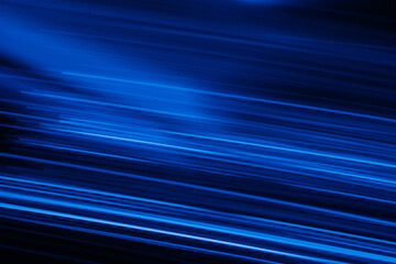 Blur neon glow. Luminous light flare. Cyber glare reflection. Defocused UV navy blue color streak...