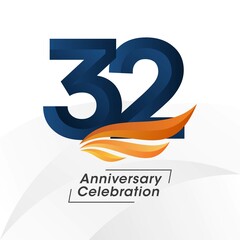 32 years anniversary design template. vector templates