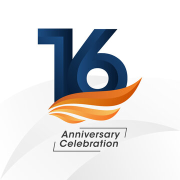 16 years anniversary design template. vector templates