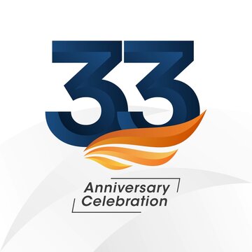 33 years anniversary design template. vector templates