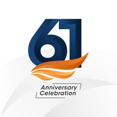 61 years anniversary design template. vector templates