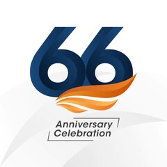 66 years anniversary design template. vector templates