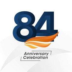 84 years anniversary design template. vector templates