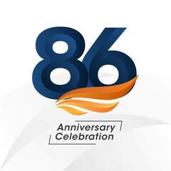 86 years anniversary design template. vector templates