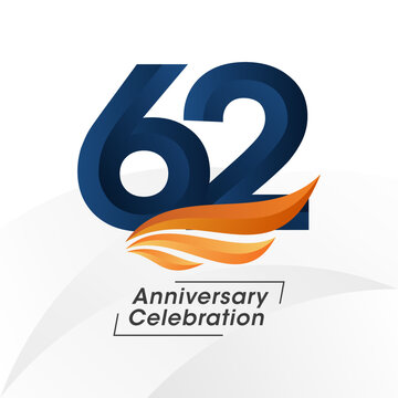 62 years anniversary design template. vector templates