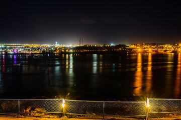 View of the egyptian resort city Sharm El Sheikh at night