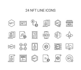 Line icon set. NFT pack. Vector Illustration