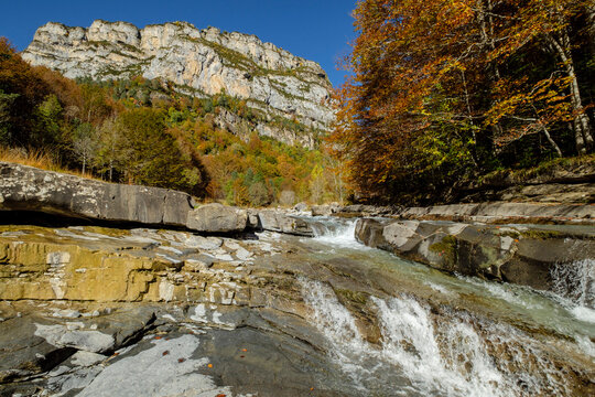 La Ripareta, Ca&ntilde;on de A&ntilde;isclo, parque nacional de Ordesa y Monte Perdido,  comarca del Sobrarbe, Huesca, Arag&oacute;n, cordillera de los Pirineos, Spain