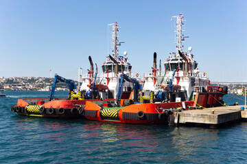 Fototapeta premium Sea ship rescue vehicle in Istanbul, turkey