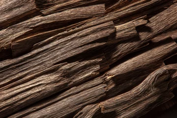 Keuken foto achterwand Brandhout textuur Agarwood Chips, Oud wierookstokjes