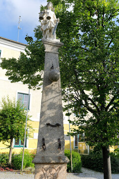 Ein Pranger in einem Dorf im nieder&ouml;sterreichischen Waldviertel