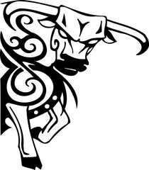 Tribal Bull - Tribal Tattoo - Vector Tribal Bull