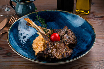 grilled lamb rack with risotto