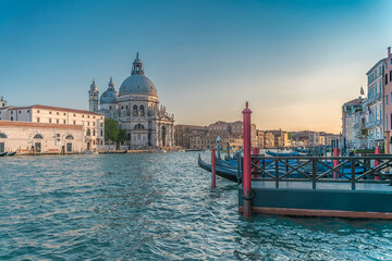 The Basilica Santa Maria della Salute at the Grand Canal in Venice, Italy 