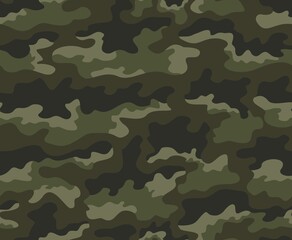 Fototapeta premium Army camo endless pattern vector print for clothing, fabric, disguise. Ornamet