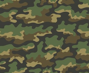 Fototapeta premium Abstract camouflage military pattern, forest vector background, camouflage, street texture for textile. Ornament