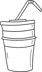 Drinking straw icon, vector illustration. Doodle style