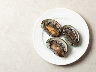 fresh abalone on a plate