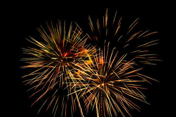 Fototapeta premium Beautiful bright fireworks lighting up night sky