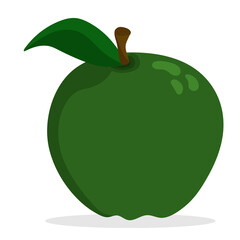 Vector green apple. Healthy food design. Fruit flat illustration