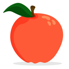 Vector red apple. Healthy food design. Fruit flat illustration