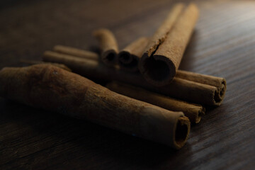 cinnamon sticks on table