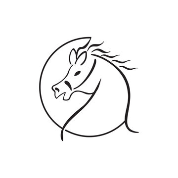 horse vector,  Abstract black horse logo template