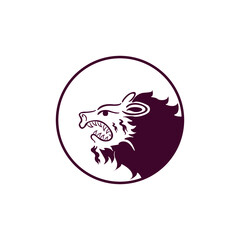 Animal lion head vector logo template with white background