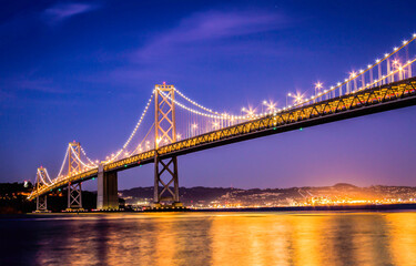 Fototapeta na wymiar California Oakland Bay Bridge in the winter