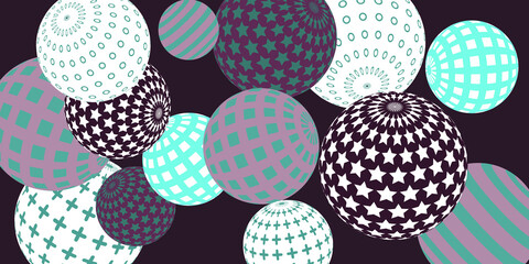 Retro 3d illustration abstract balls, great design for any purposes.  Modern cover concept. Modern art isolated vector graphic. Abstract bright wallpaper. 3d geometric shape  illustration.