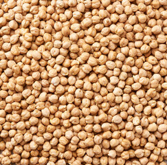 close-up texture of raw chickpeas top view.